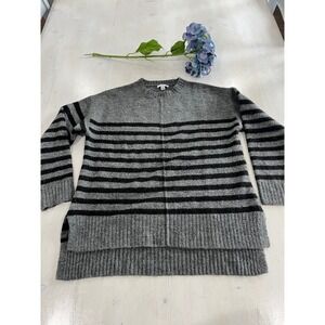 Current Air Striped Tunic Sweater Gray‎ Black Long Sleeve Pullover XS